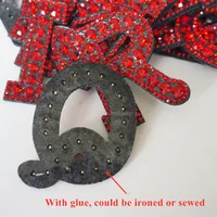 Buy Wine Red Rhinestone Alphabet Letter Iron-On Sewing Patch Badges | 3D Patches for Bags, Hats, Jeans, Clothes, Crafts | Online - Image 5