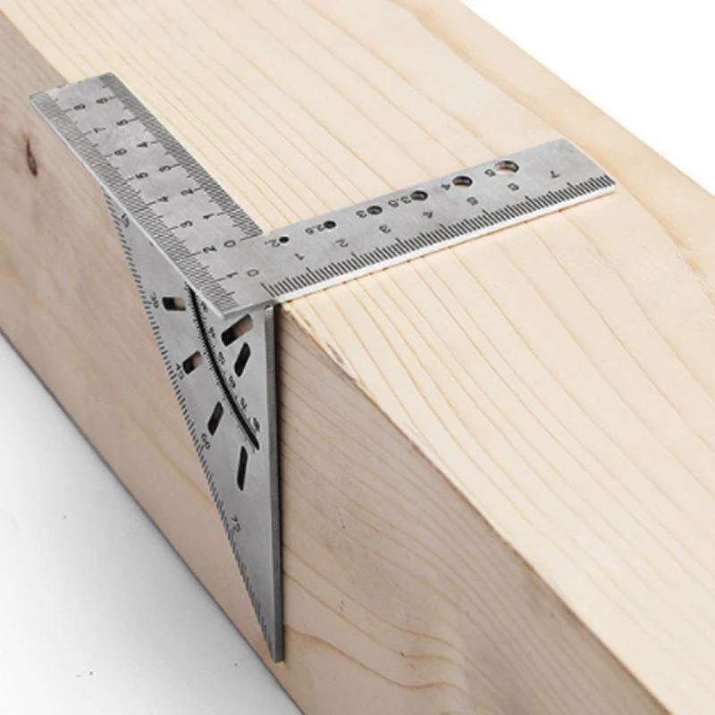 Updated Woodworking Ruler Square Layout Miter Triangle Ruler 45 Degree 90 Degree Metric Gauge toohr Measure tool