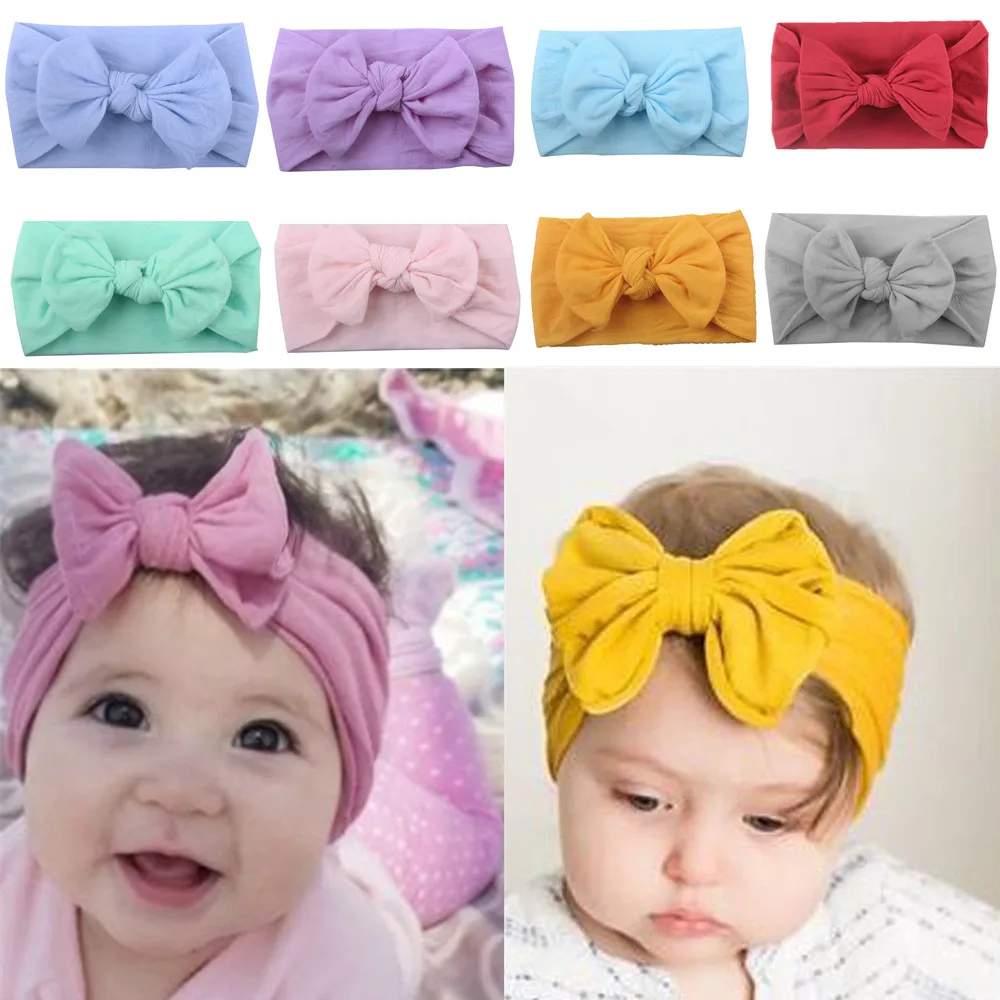 

New Brand 0-2Yrs Infant Toddler Baby Girls Head Wrap Big Bow-Knot Rabbit Turban Headband Hair Accessories Baby Gifts Birthday