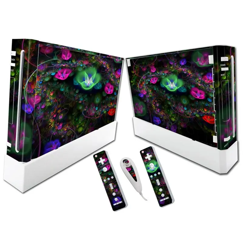 For W ii Console Cover with  Remotes Controller Skins For Nintend w ii skin sticker for w ii skin-