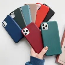 Силиконовый однотонный чехол для iPhone 11 Pro XS MAX XR X телефонные чехлы