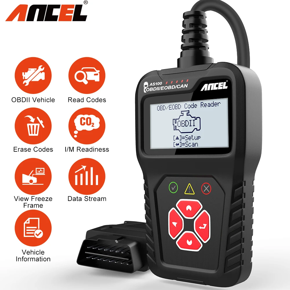 Ancel AS100 OBD Obd2 сканер автомобильный считыватель кодов Автомобильный анализатор