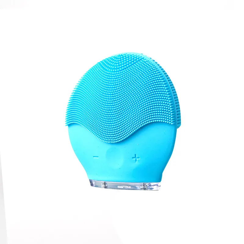 Blue Кожа очищающий массажер инструмент кисть для очистки дица силиконовый Вибрационный очиститель кисточка для чистки пор - Цвет: Blue