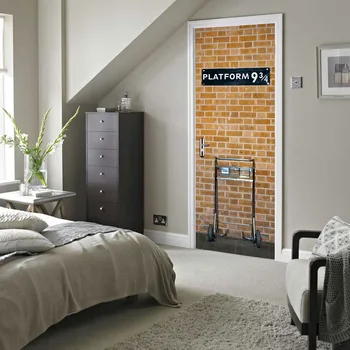 

Funlife London 9 3/4 London Underground Platform 3D stereo self-adhesive bedroom wall sticker DM011