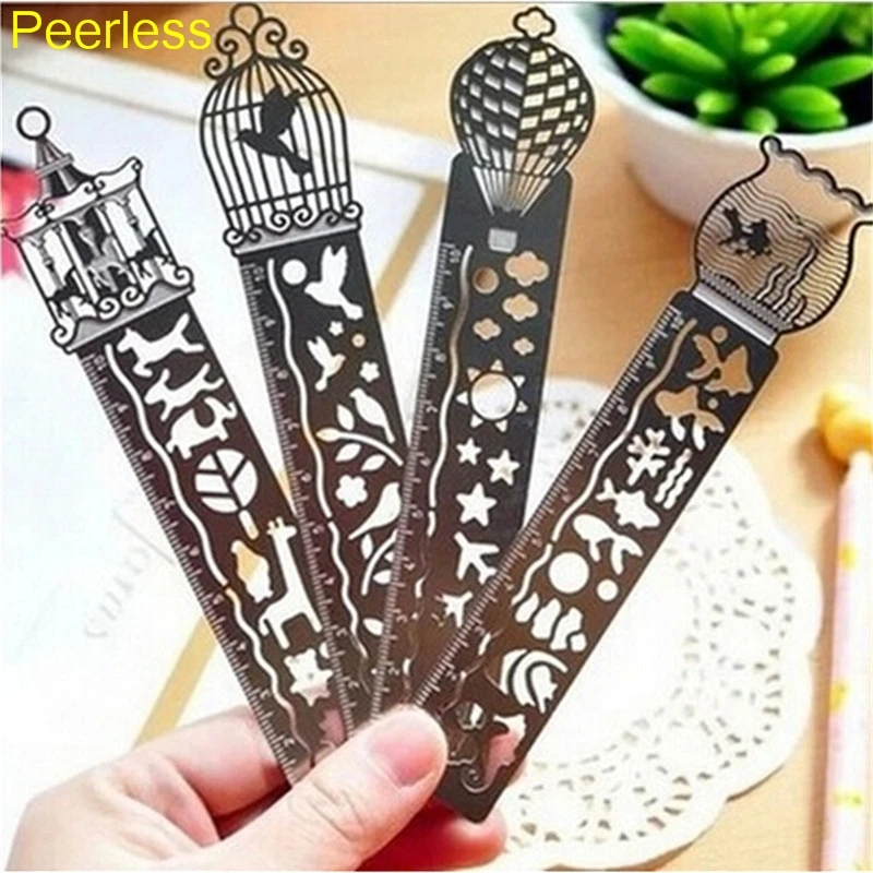 

Peerless 1 X 15cm Cartoon bird fish metal bookmark with ruler bookmarks for books stationery