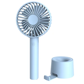 

Portable Usb Rechargeable Mini Fan Suitable For Outdoor Handheld Silent Small Fan Blue