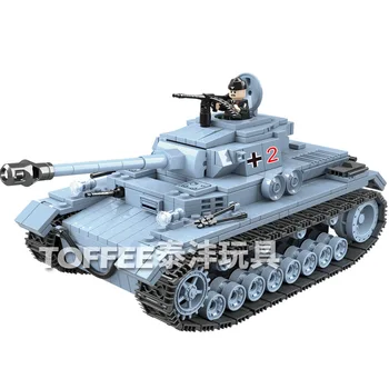 

QuanGuan100069 German No. 4 medium tank Enlightenment military series 716pcs compatible with lepining Christmas Gift 4px To DE