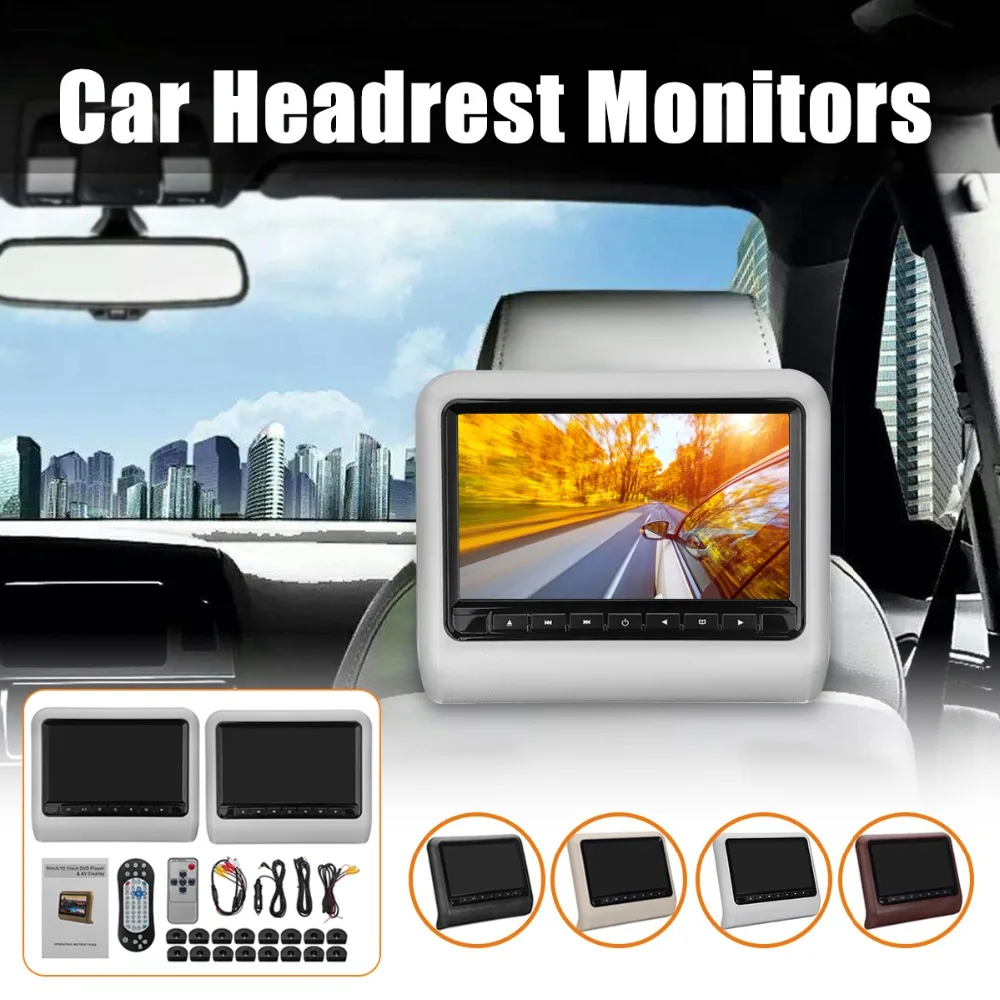 Sale Free shipping one pair 9 inch car headrest DVD player with USB/SD,Bracket,HDMI,32 bits Game,IR,FM,HD screen,1PC DVD+1PC monitor 4