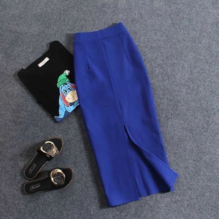 Женская летняя элегантная тонкая эластичная юбка-карандаш с разрезом на бедрах, посылка с высокой талией, Офисная и рабочая одежда для леди, официальная облегающая юбка