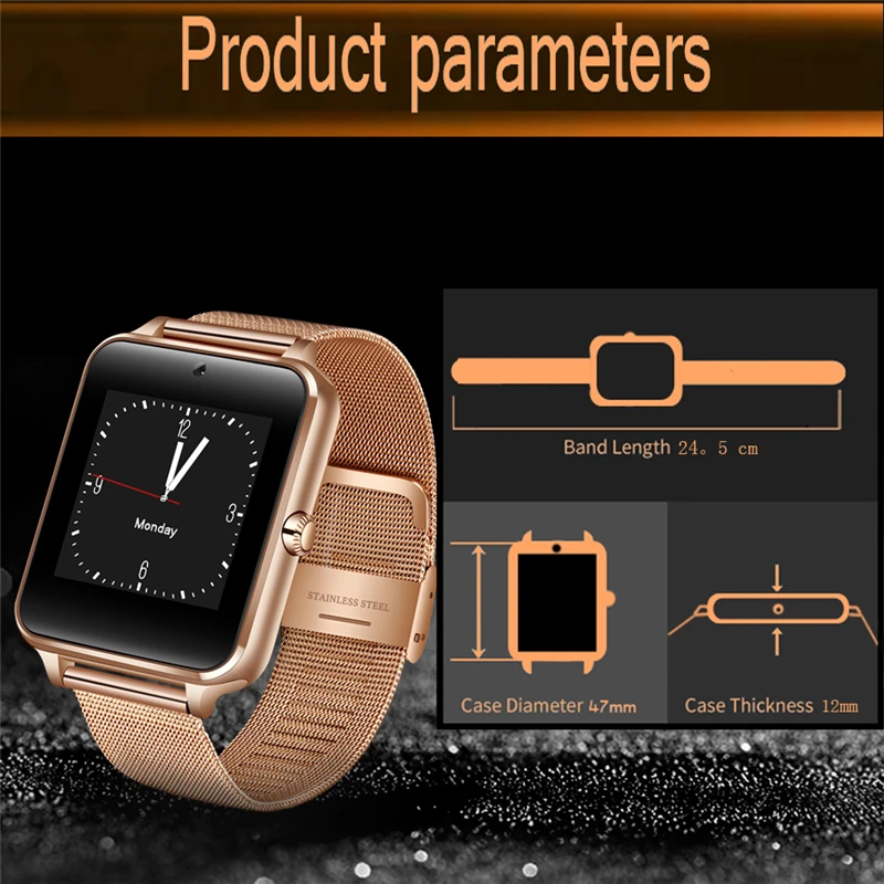 Tanie Mężczyźni kobiety Bluetooth inteligentny zegarek Sport krokomierz smartwatch z kamerą obsługa karty sim Whatsapp Facebook na telefon z systemem android + Box