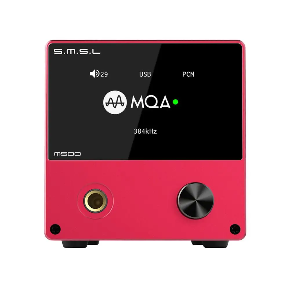 RED SMSL M500 MQA ЦАП для наушников Расшифровка усилителей USB ЦАП XMOS XU216 ES9038PRO DSD512 32 бит/768 кГц OPA1612 USB/OPT/коаксиальный вход - Цвет: RED