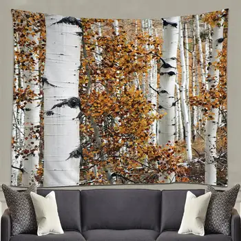 

Tree Forest landscape Wall Hanging Floral Tapestry Fabric Wallpaper Home Decor Polyester Tablecloth 150 x 200CM