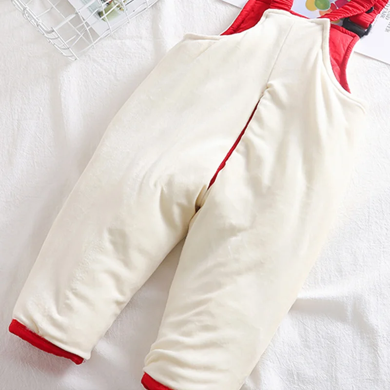 Детские зимние теплые комбинезоны; зимние плотные штаны для мальчиков и девочек; хлопковые детские комбинезоны для девочек 1-3 лет