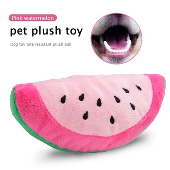 

Traning Dogs Agility Toys Supplies Fruit Shape Plush Dog Toy Stuffed Squeaky Chew Toy for Pet Dog Interactive Toys