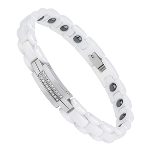Новинка белые здоровые керамические кольца для женщин с здоровым магнитмагнитным браслетом для женщин модные терапевтические магнитики - Окраска металла: 18cm