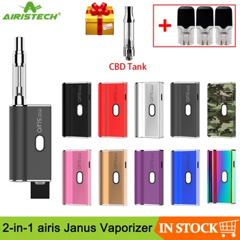

Original AIRISTECH airis Janus 2 in1 Vape Kit 650mAh Battery Vaporizer For CBD Tank Pod Cartridge E cigarette Kit For 510 Thread