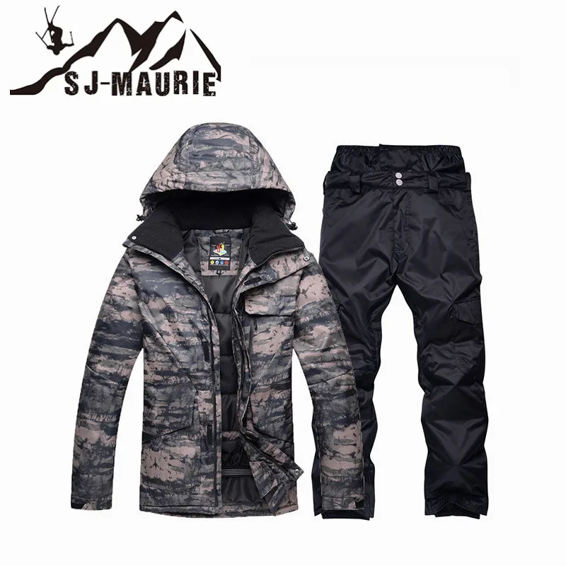 color10 SJ-MAURIE,, супер теплая зимняя камуфляжная куртка для сноуборда, лыжный Мужской комплект, лыжный костюм, штаны, сильная водонепроницаемая ветрозащитная куртка для катания на лыжах - Цвет: color10