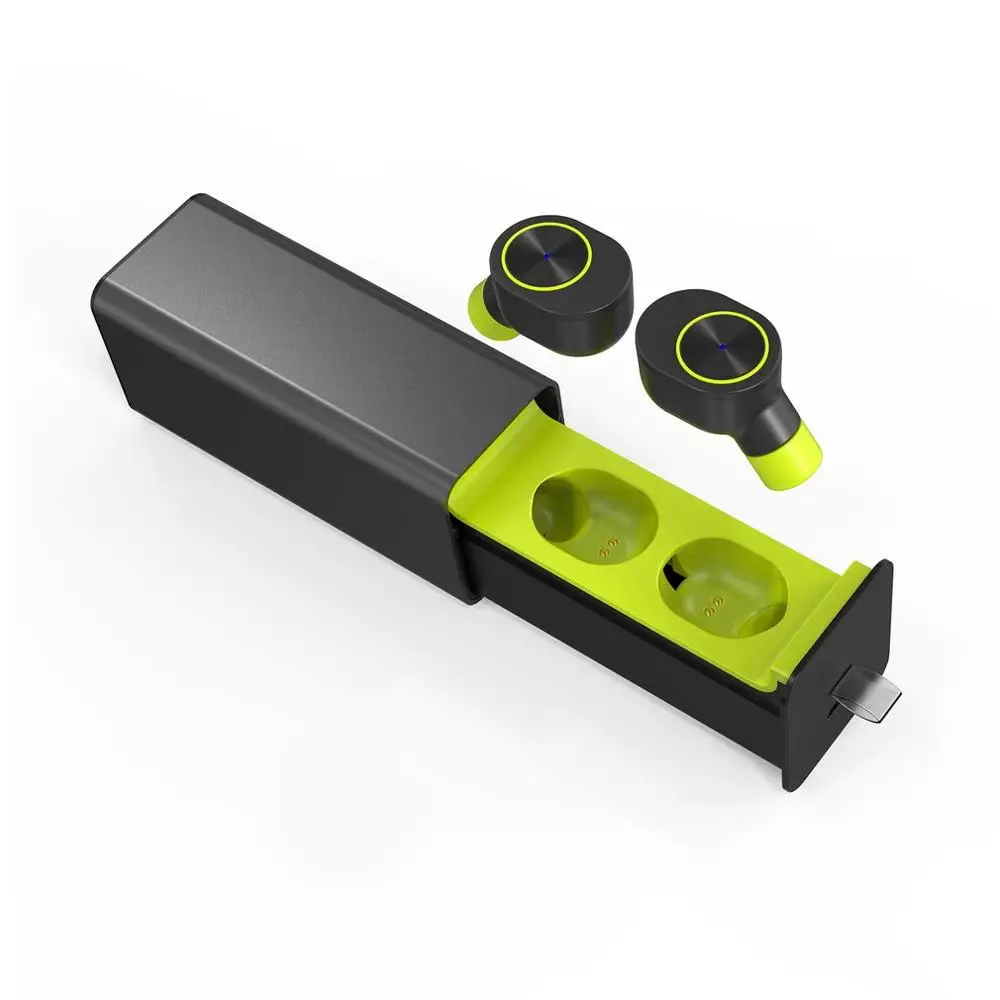 Зеленый QP-W10 Bluetooth V4.2 Близнецы настоящие беспроводные наушники-вкладыши с одним ключом управления наушники с магнитным зарядным устройством - Цвет: Зеленый