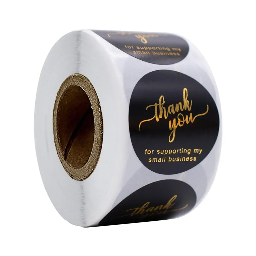 

1.5" Thank You for Supporting My Small Business Stickers Classy Retro Sticker for Bags Boxes Tissue Ideal for Crafters & Online