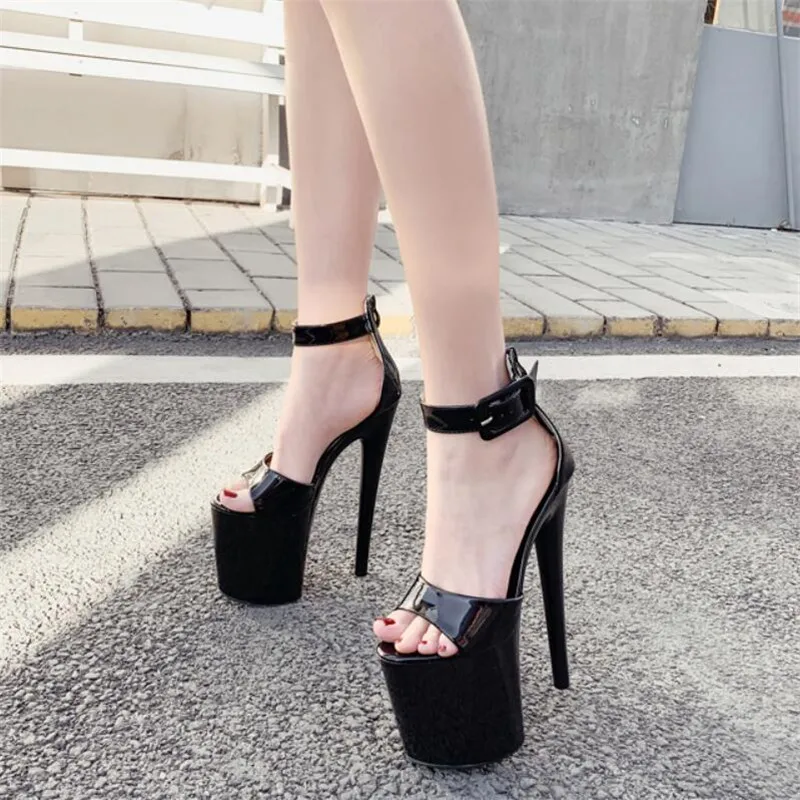 

New Fantastic Female Sandals Super high-heeled women's shoes with thick soles 20CM stiletto sexy fashion show nightclub 35-40-41