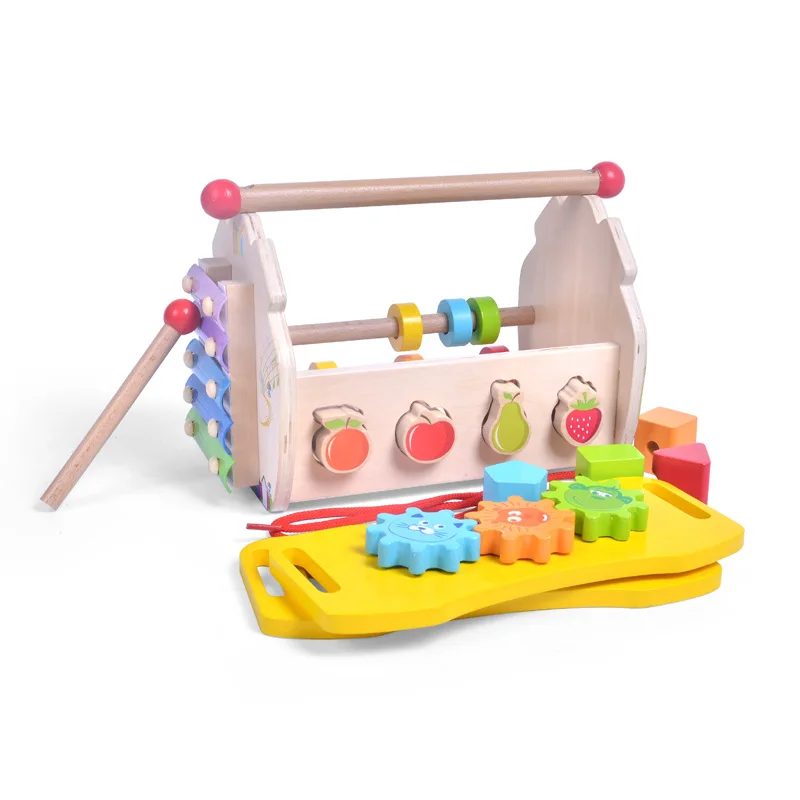 

Children Fruit Shape Matching Multi-functional Intelligence House 1-2-3-Year-Old Baby Educational Knock Piano Beaded Bracelet Wo