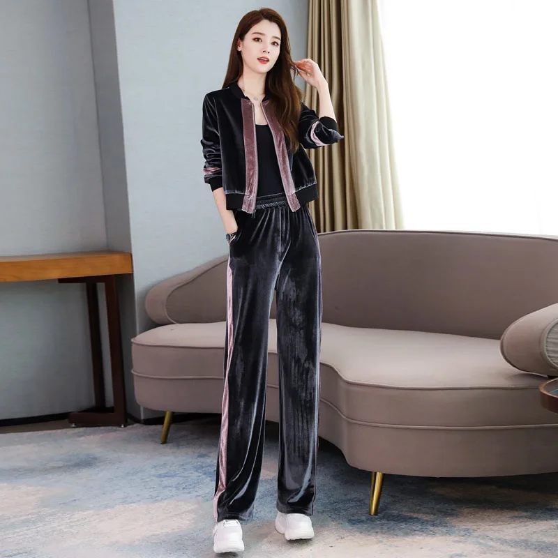 

WOMEN'S Suit Fashion 2020 New Style Spring And Autumn Ozhouzhan Western Style Slimming Casual Sports Clothing Two-Piece Set