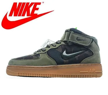 

Original Nike Air Force 1 Mid Jewel Camo Velcro Women's Board Shoes Army Green Camo 36-39 AV2586-200