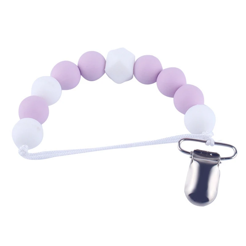 

Chip Nipple Holder Silicone Baby Pacifier Clip Chain Metal Pacifier Clips Soother Chain Leash Strap For Baby Teether