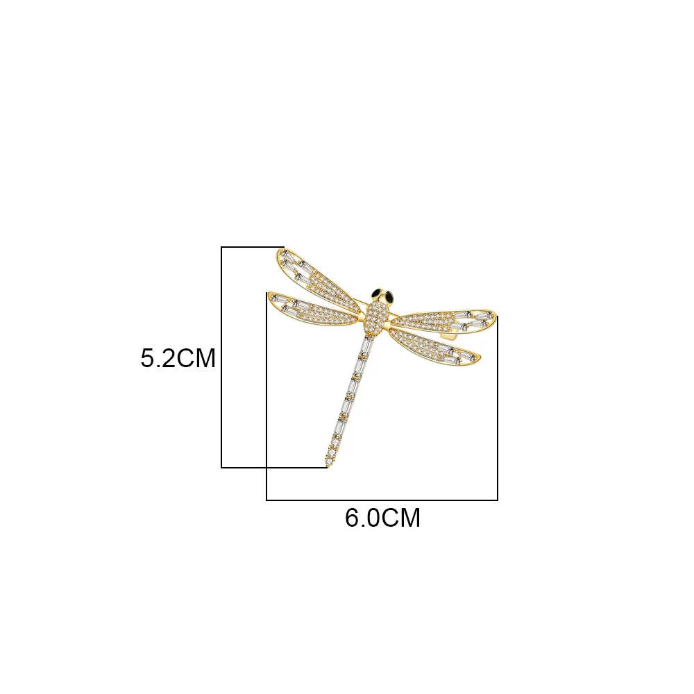 Viennois Стрекоза со стразами брошь золотого цвета Модные украшения для Для женщин