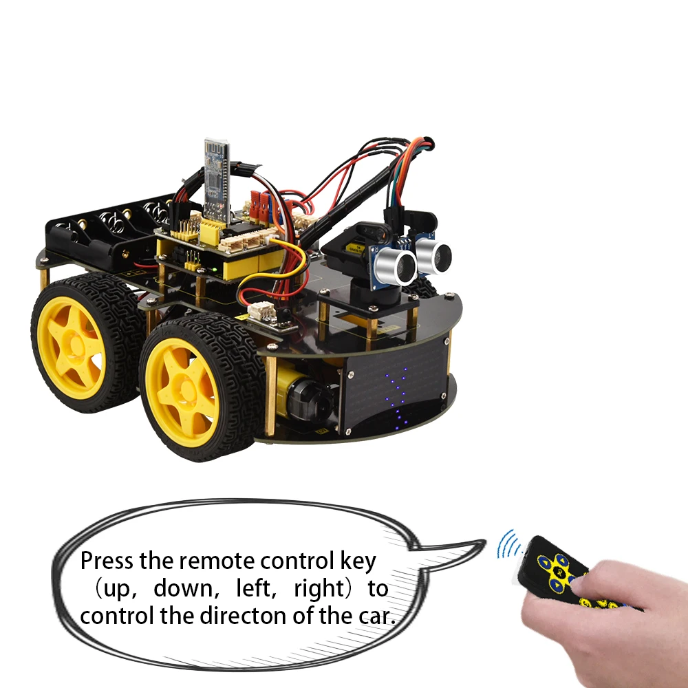 Buy Keyestudio 4WD Multi BT Robot Car Kit Upgraded V2.0 W/LED Display for Arduino Robot Stem EDU /Programming Robot Car/DIY Kit