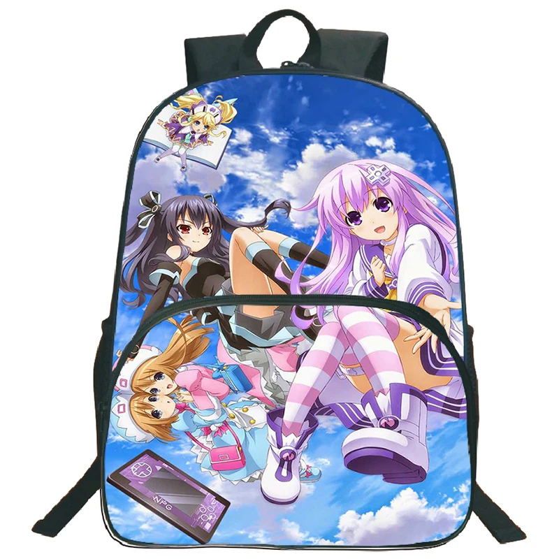 

Kawaii Cartoon Printed School Bags Hyperdimension Neptunia Japanese Backpack Anime backpacks Teenager Waterproof Bookbag Mochila