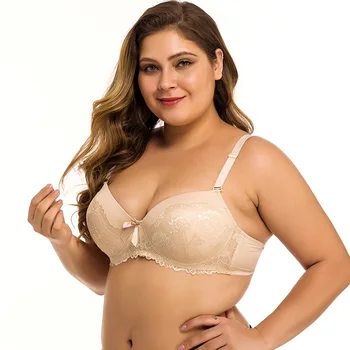 

TELIMUSSTO Big Size Lace Bralette Padded Push Up Bra Lingerie Plus Size Sexy Brassiere Underwear Padded B C D DD E Bh Bras