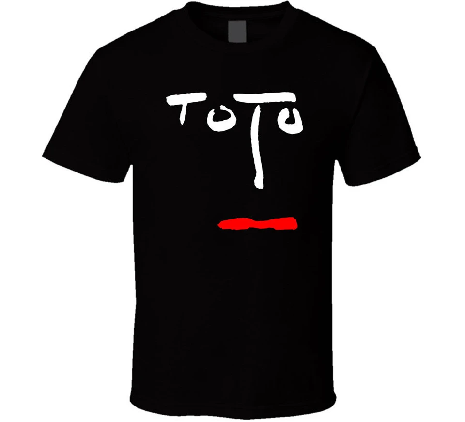 Новинка Футболка с символикой рок-группы Toto Face Черно-белая футболка для мужчин