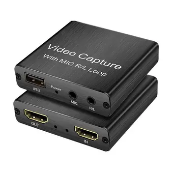 

HDMI 1080P 4K Video Capture Card Loop Output USB Recording Box Game Broadcaster