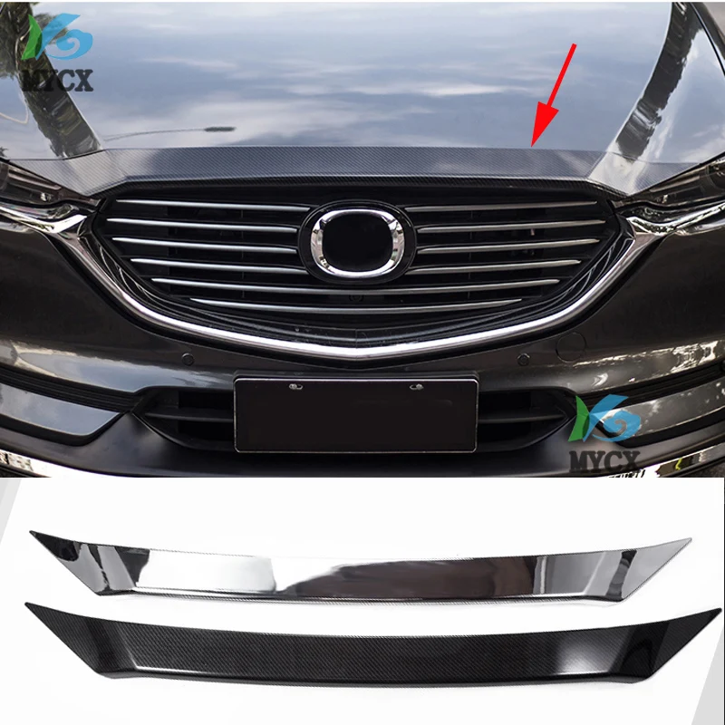 Подходит для Mazda CX8 CX-8 CX 8 хромированная решетка из АБС-пластика решетка капота двигателя наклейка крышка отделка молдинг автомобиля Стайлинг 2 цвета