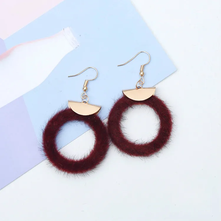 10 шт. модные складные полукруглые серьги ручной работы из латуни с подвеской