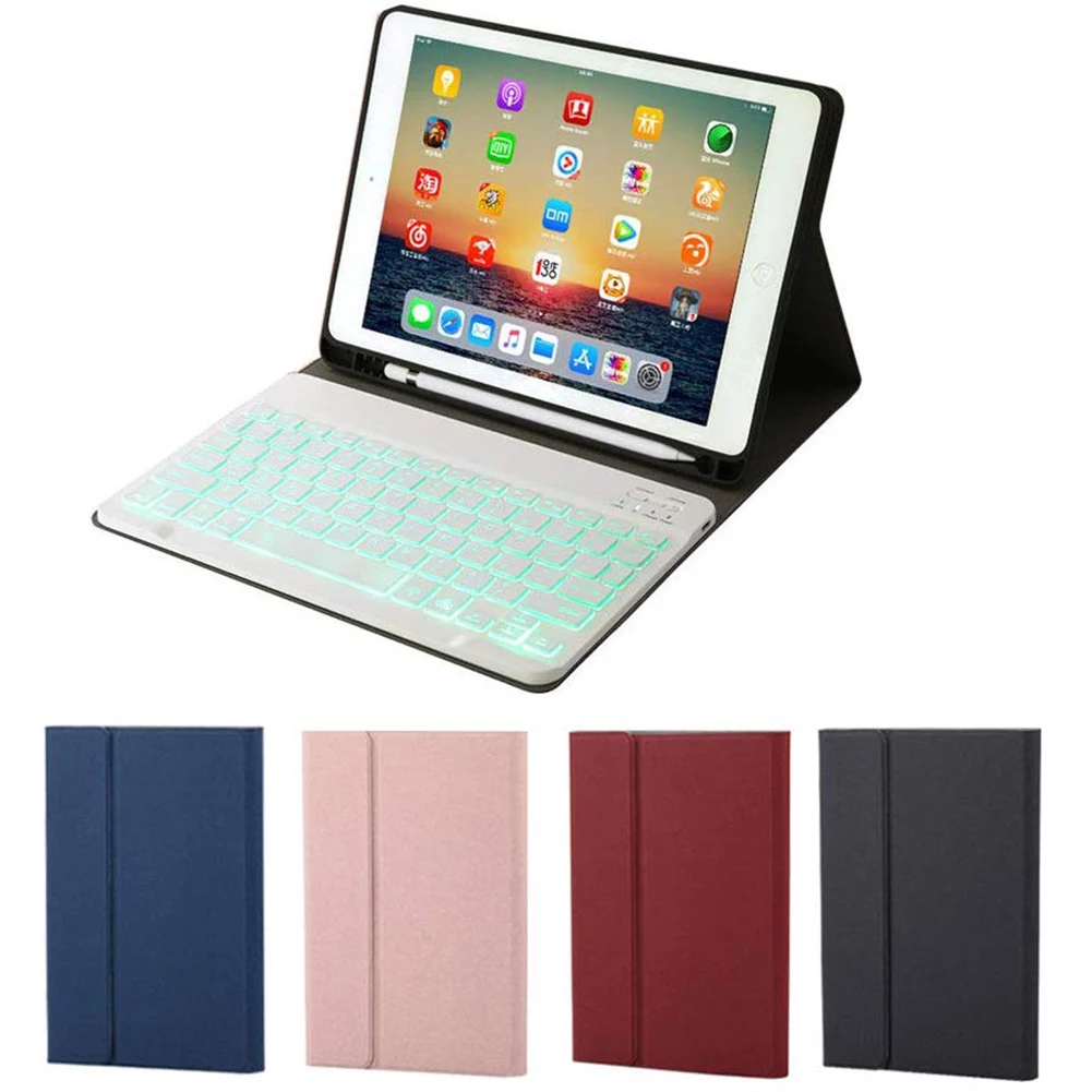 

Keyboard Leather Case Backlit Folio Cover Wireless Bluetooth Keyboard for iPad 10.2 2019 SD998