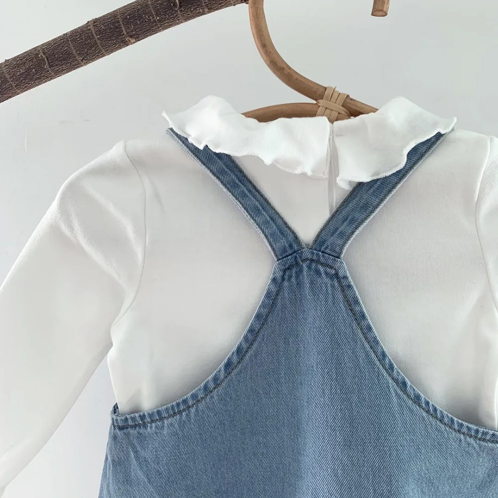 Autumn Newborn Denim overalls Baby Girls Boys Jumpsuit Overall Toddler Girl Cowboy Clothes Infant Baby Girls Boys Romper Bamboo fiber children's clothes