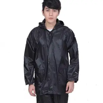 

Thick Waterproof Cloth Outdoor Raincoat Pants Motorcycle Long Rain Coat Men Waterproof Trench Coat Rain Poncho Hiking KK60YY