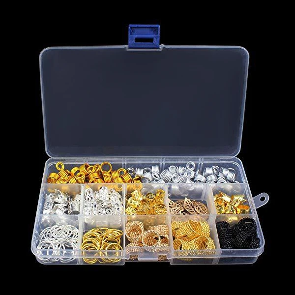 200Pcs Aluminum Hair Coil Dreadlocks Braided Rings Metal Hair Cuffs Braiding Beads LDO99