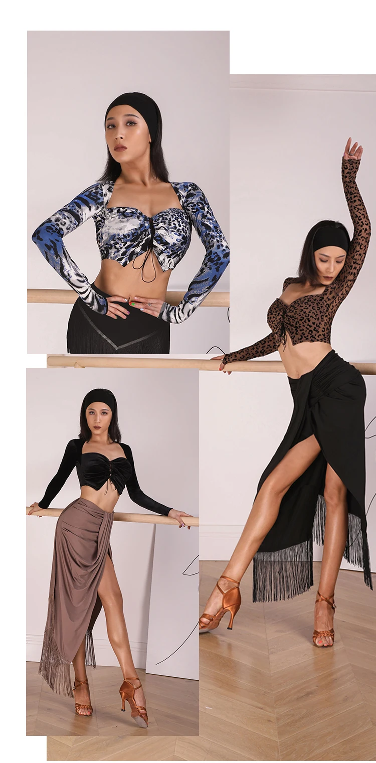 ZYMdancestyle топ с сердцем#19105 женский топ для латинских танцев с длинным рукавом с v-образным вырезом облегающий топ с бюстгальтером