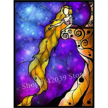 

5d diamond painting fairy cartoon color girl picture full square diamond mosaic handicraft diamond embroidery sticker
