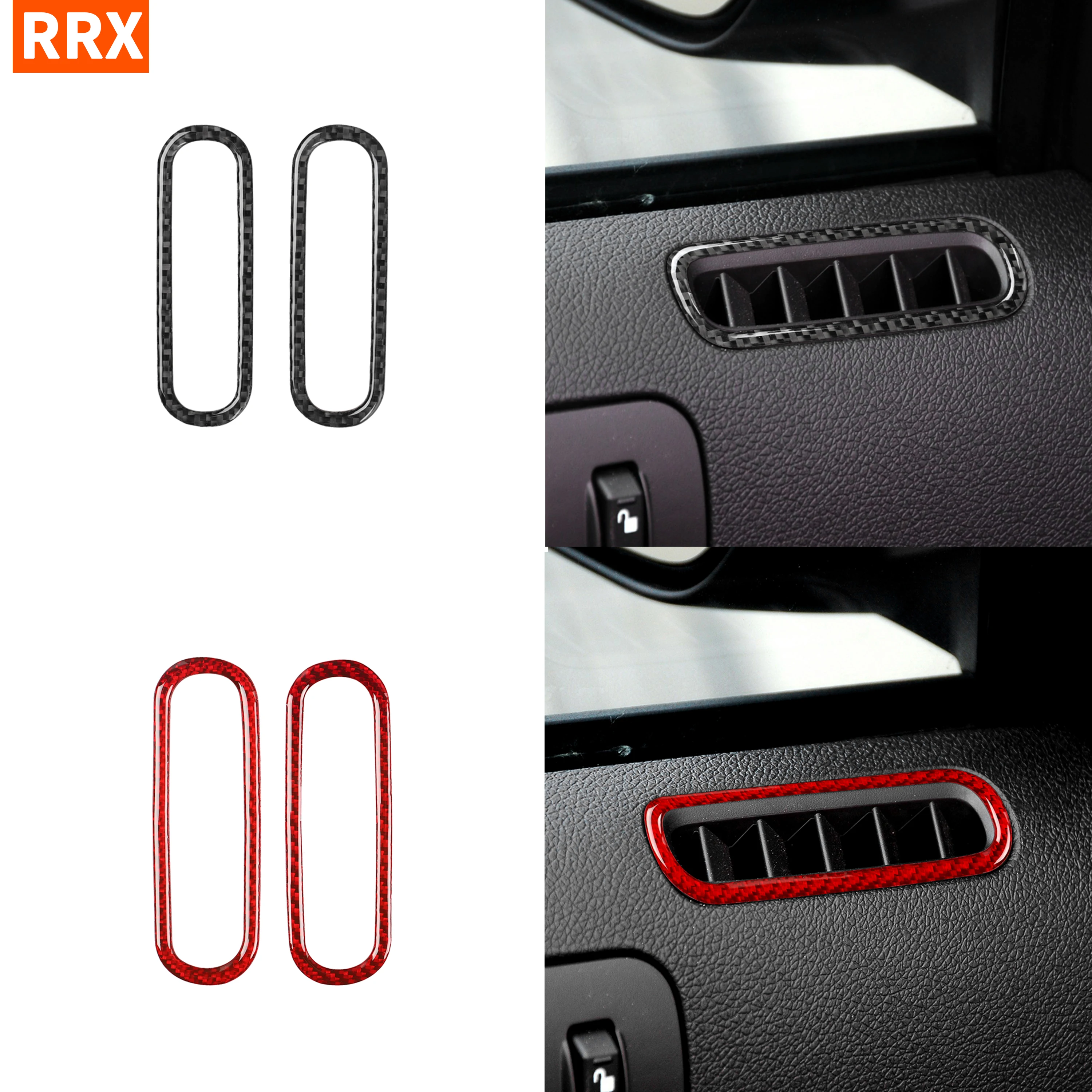 

For Ford Mustang 2009-2013 Carbon Fiber Car Accessories Interior Sticker Trim Cover for Door Air Conditioner Outlet AC Vent