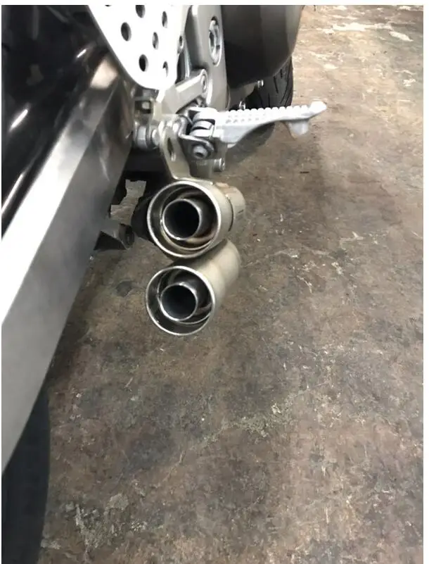 51 мм Универсальный Akrapovic Мотоцикл выхлопная труба, глушитель двойной выход глушитель выхлопных газов для Kawasaki Z800 R6 K7 K8 Z1000