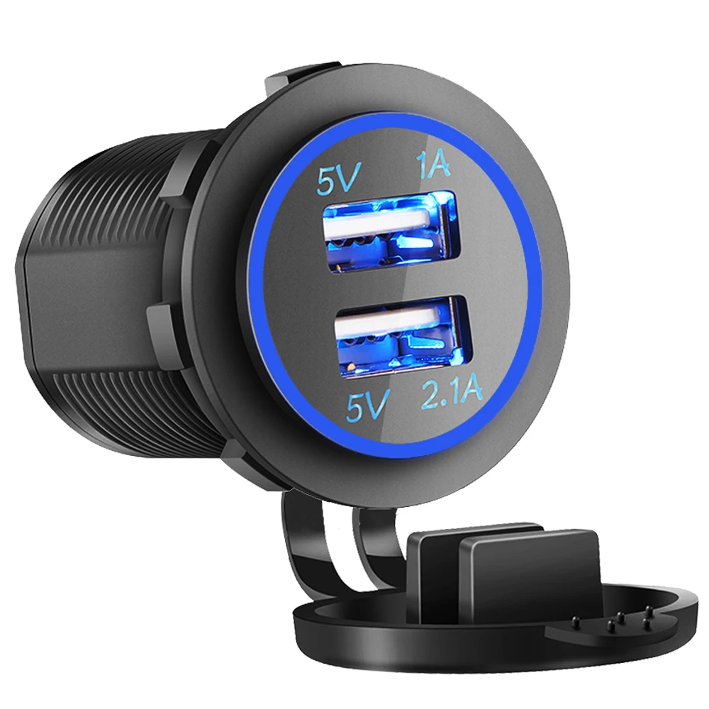 Автомобильное USB зарядное устройство 3.1A для мотоцикла Авто Грузовик ATV Лодка светодиодный светильник двойной USB разъем зарядное устройство адаптер питания розетка питания