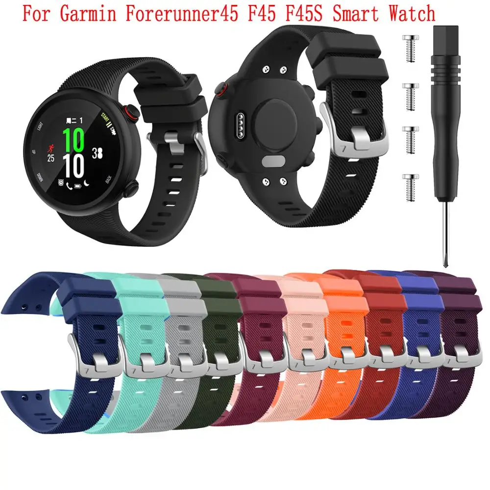 

New Sports Watch Band Soft Silicone Wrist Band Strap For Garmin Forerunner45 F45 F45S Smart Watch Replacement Strap dropshipping