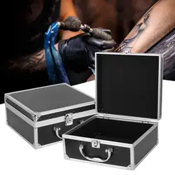 Black Aluminium Tattoo Storage Organizer Strapless Portable Makeup Bag Cosmetic Box Case Storage Holder Beauty Tattoo Supplies