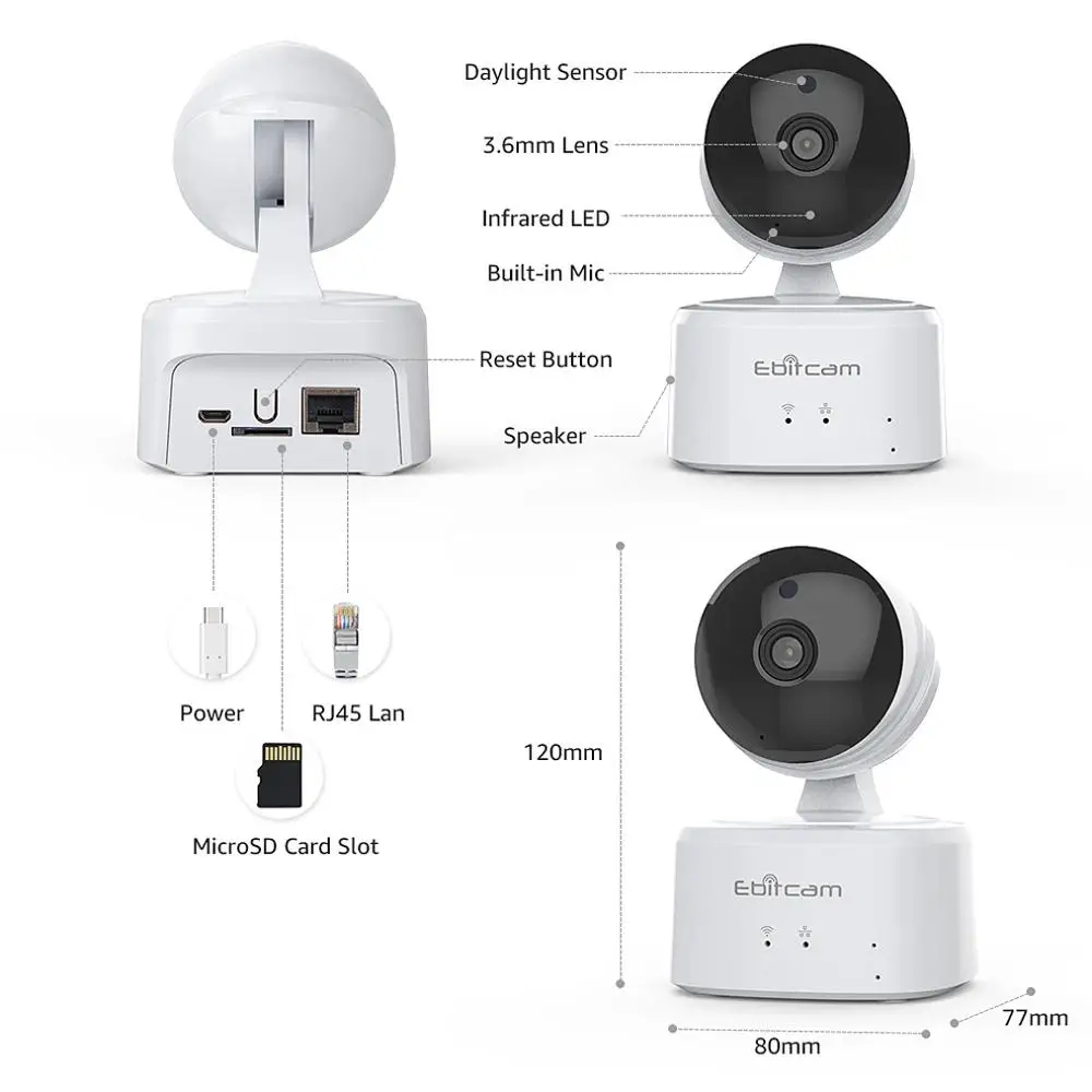 Ebitcam облачные вычисления IP Wifi камера 1080p Крытая мини ip-камера Wifi SD карта 1080p Камера Безопасности s Беспроводная