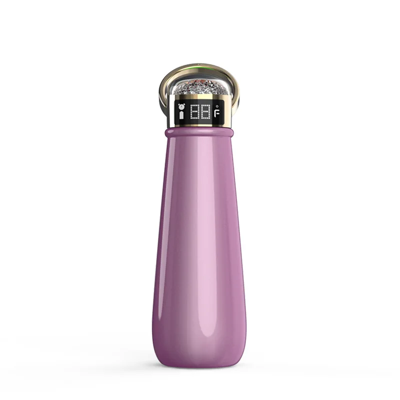 Креативный подарок смарт большая емкость Температура чашка Супер длинная изоляция светодиодный дисплей температуры воды чашка - Цвет: Розовый