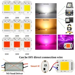 High Power 3000K 6500K Full Spectrum 110/220V Smart IC 20W 30W 50W Driverless COB LED Chip for Plant Growing Lamp Floodlight D30